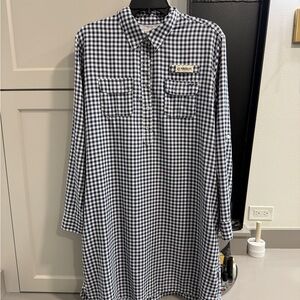 Magellan Outdoors Blue and White Checkered Shirt